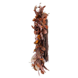 22" Artificial Green / Brown Leaf Unlit Wreath 3