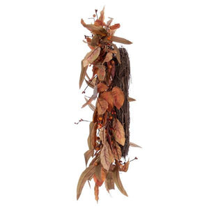 22" Artificial Cream / Red Leaf Unlit Wreath 3