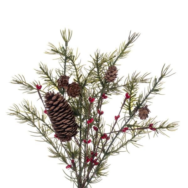 5' Artificial Green Leaf with Berries and Pinecones Garland 2