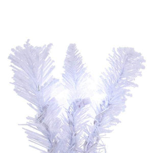 24" Artificial Flocked White Fir Wreath Pure White Dura-Lit® LED Lights 2