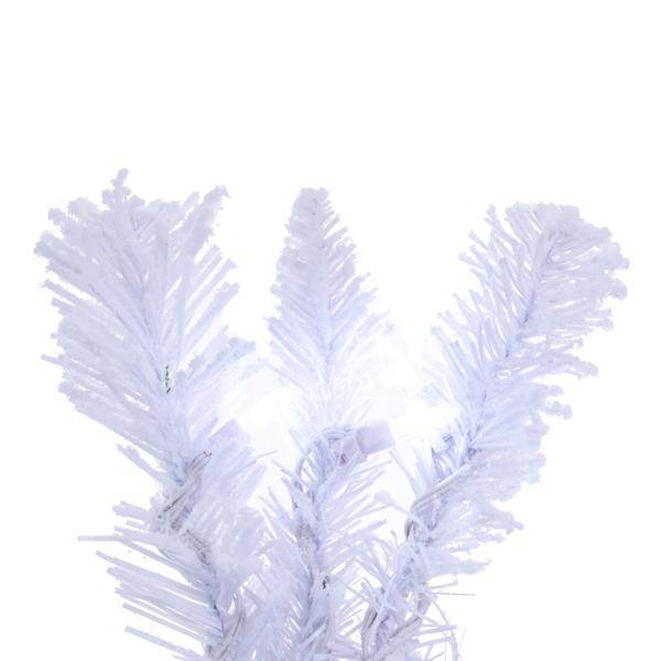 24" Artificial Flocked White Fir Wreath Pure White Dura-Lit® LED Lights 2