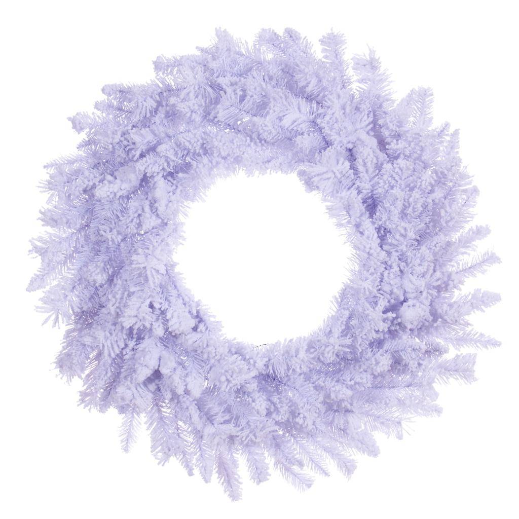 30" Artificial Flocked White Fir Wreath Unlit 1