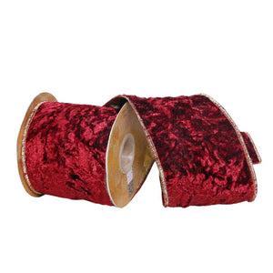 4"x15' Wine Crushed Velvet Ribbon 1