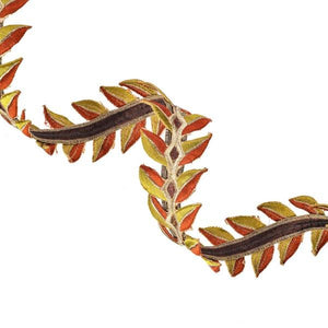 2.5" x 15' Olive Harvest Leaves Ribbon 2