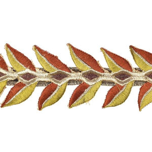 2.5" x 15' Olive Harvest Leaves Ribbon 3