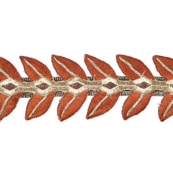 2.5" x 15' Orange Harvest Leaves Ribbon 3