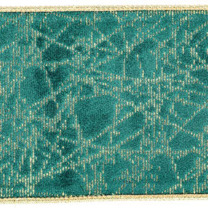 4" x 30' Dark Green / Gold Lines Ribbon 3