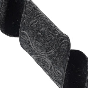 4" x 15' Black Embroidery Ribbon 2