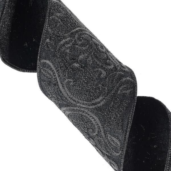 4" x 15' Black Embroidery Ribbon 2