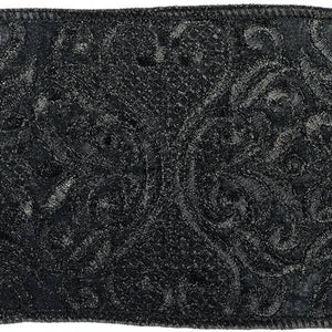 4" x 15' Black Embroidery Ribbon 3