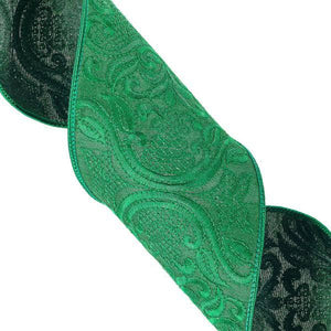 4" x 15' Green Embroidery Ribbon 2