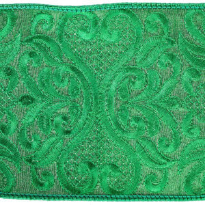 4" x 15' Green Embroidery Ribbon 3