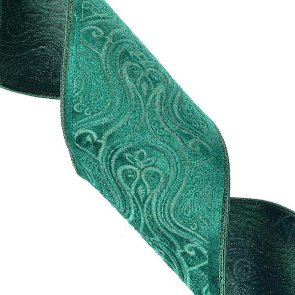 4" x 15' Teal Green Embroidery Ribbon 2