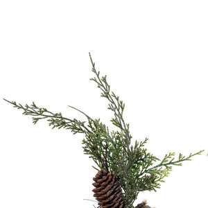 24" Artificial Snow Cedar Pinecone Wreath 2