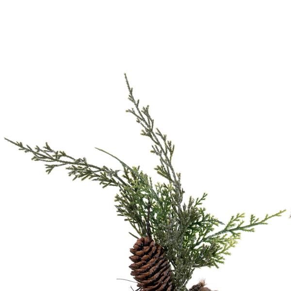 24" Artificial Snow Cedar Pinecone Wreath 2
