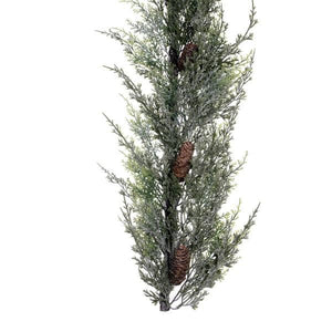 6' Artificial Snow Cedar Hanging Garland with Pinecones 2