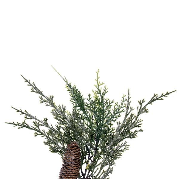 6' Artificial Snow Cedar Hanging Garland with Pinecones 3