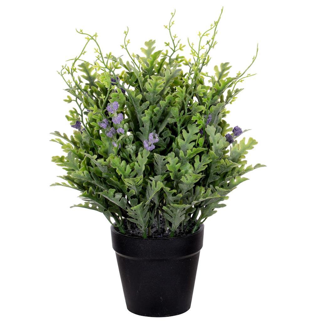 11" Artificial Green Senecio Cineraria in Plastic Pot 1