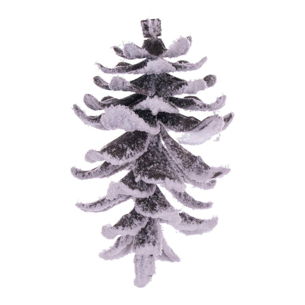 6" Snowy Glitter Pinecone Ornament (3 Pack) 1