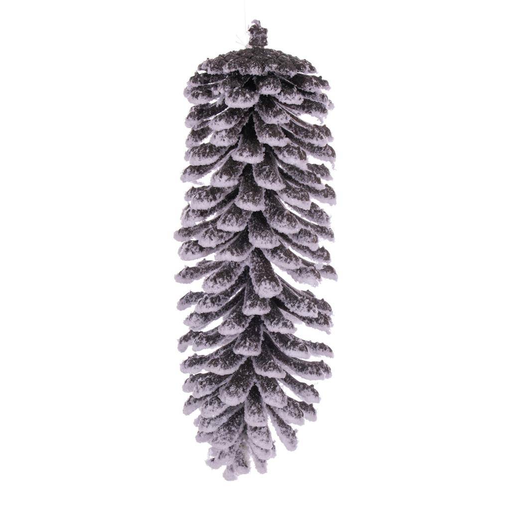 9" Snowy Glitter Pinecone Ornament (2 Pack) 1