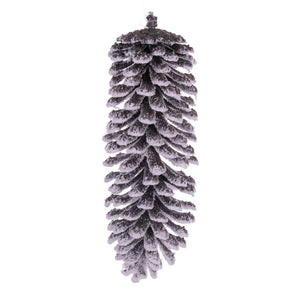 9" Snowy Glitter Pinecone Ornament (2 Pack) 1