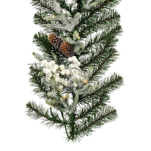 6' x 14" Artificial Frosted Berry Mixed Pine Cone Garland 3