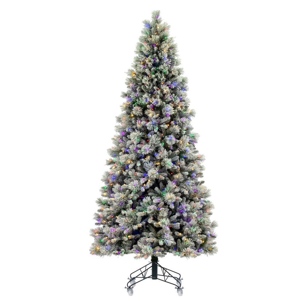 7.5' x 46" Artificial Flocked Jackson Pine 750 Dura-Lit® Multi-Colored Mini Lights 1