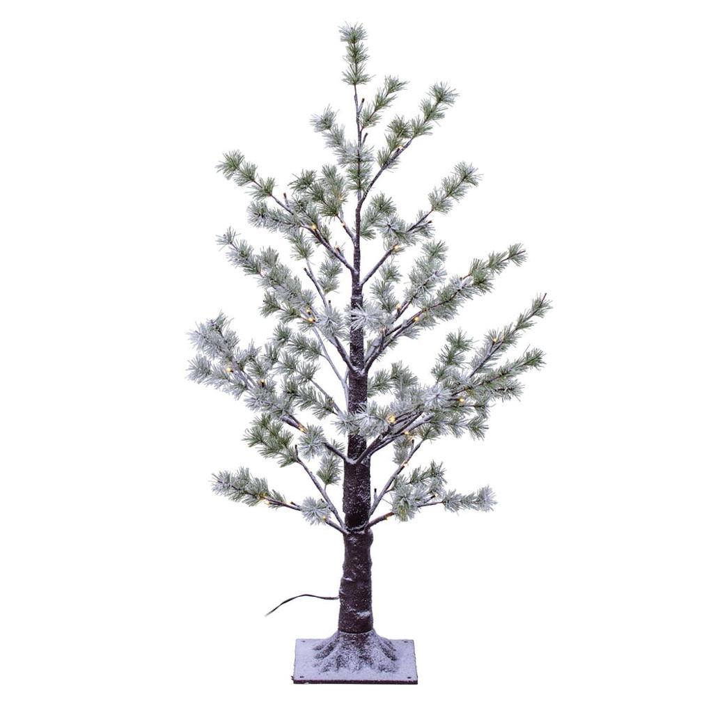 3' LED Warm White Artificial Frosted Green Mini Pine 1