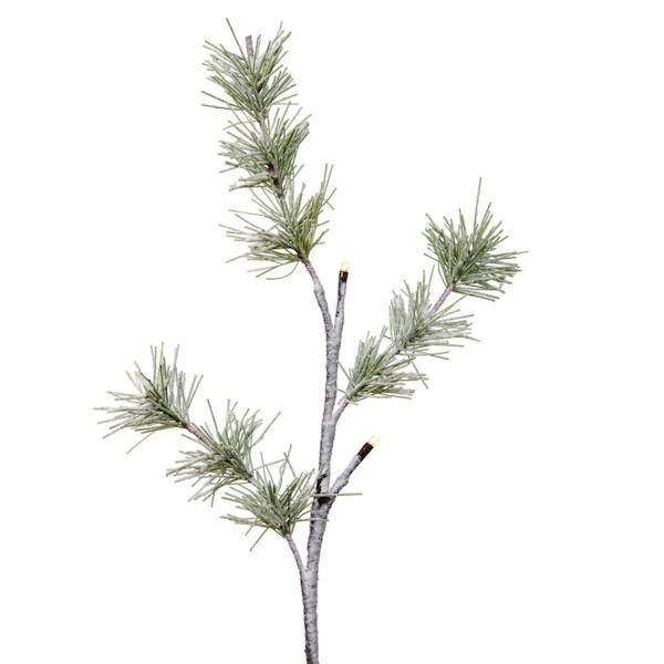 2' LED Warm White Battery Operated Artificial Frosted Green Mini Pine 2