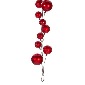 10' Red Candy Ball Branch Wire Garland 4