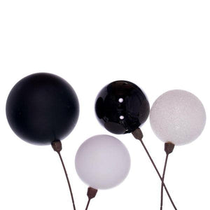 10' White / Black Assorted Ball Branch Wire Garland 2