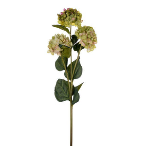 33" Artificial Light Green Hydrangea Three Flower Heads Spray (2 Pack) 1
