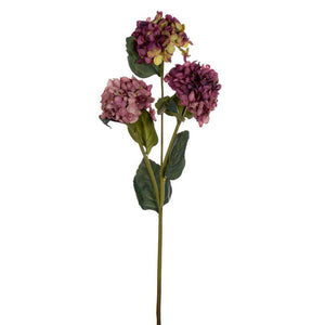 33" Artificial Mauve Hydrangea Three Flower Heads Spray (2 Pack) 1