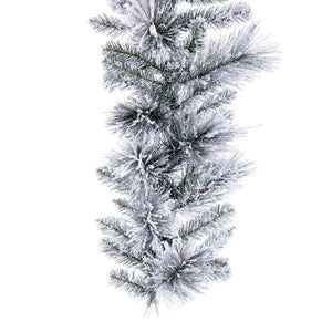9' x 14" Artificial Flocked Jackson Pine Unlit Garland 2