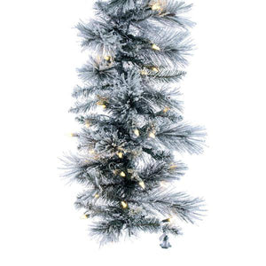 9' x 14" Artificial 100 Light Flocked Jackson Pine Pre-Lit Garland 2