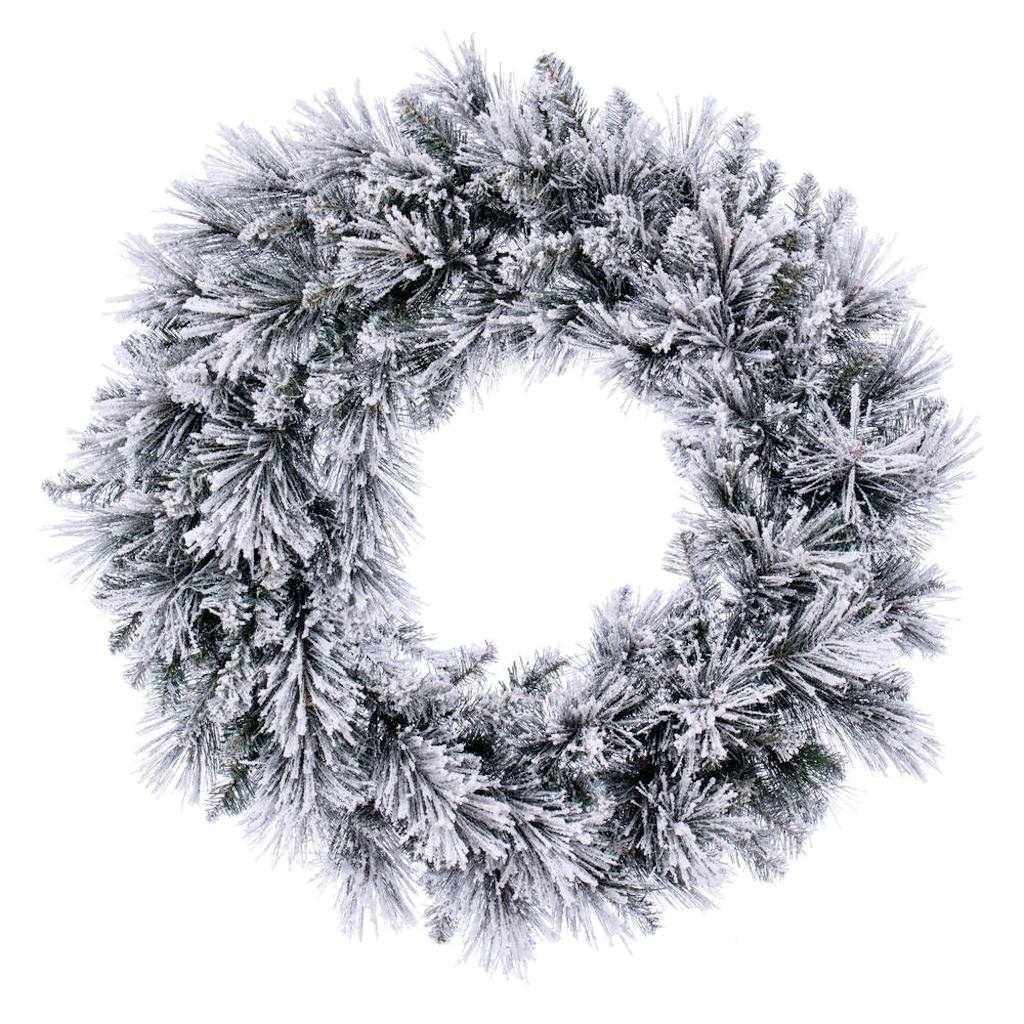 30" Flocked Jackson Pine Wreath Unlit 1