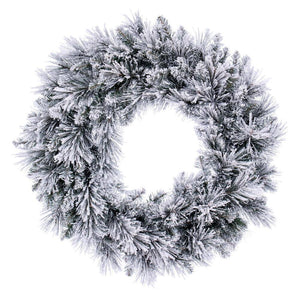 30" Flocked Jackson Pine Wreath Unlit 1