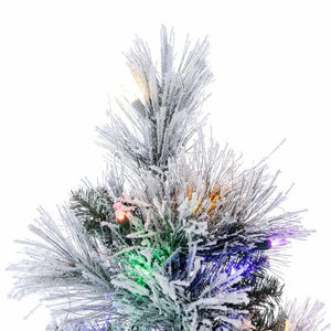 36" Artificial Frost Jackson Pine Teardrop 100 Multi-Colored LED Lights 2