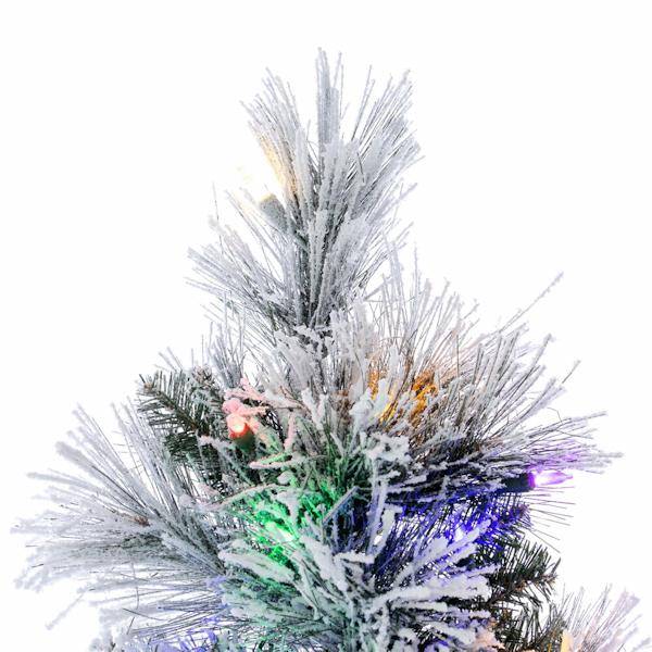 36" Artificial Frost Jackson Pine Teardrop 100 Multi-Colored LED Lights 2