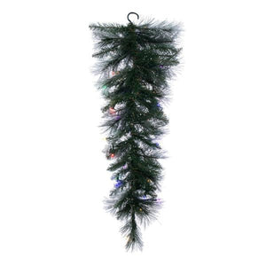 36" Artificial Frost Jackson Pine Teardrop 100 Multi-Colored LED Lights 3