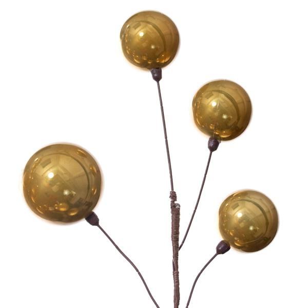 10' Gold Pearl Branch Ball Wire Garland 2