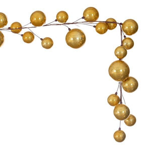 10' Gold Pearl Branch Ball Wire Garland 4