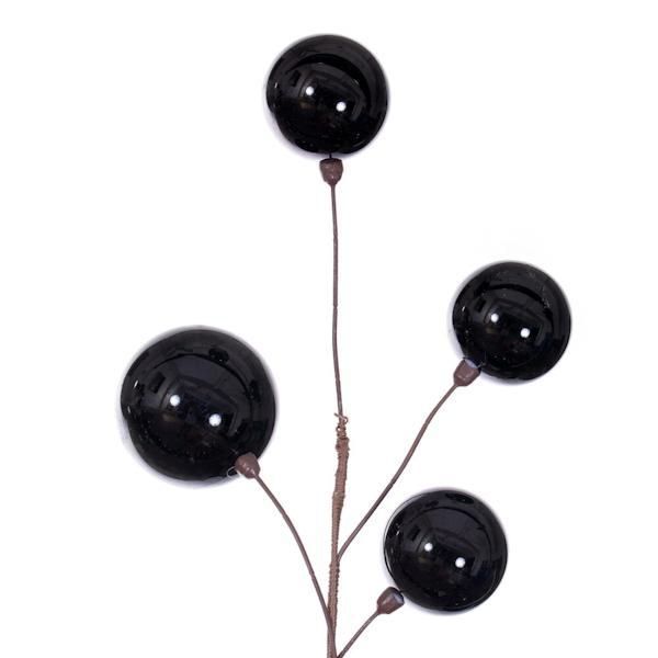 10' Black Pearl Branch Ball Wire Garland 2