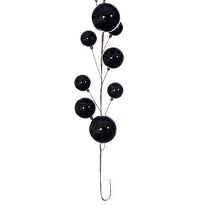 10' Black Pearl Branch Ball Wire Garland 3
