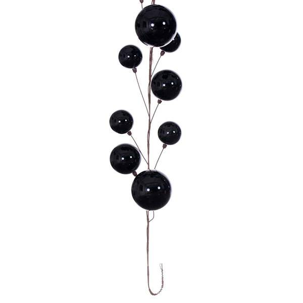 10' Black Pearl Branch Ball Wire Garland 3