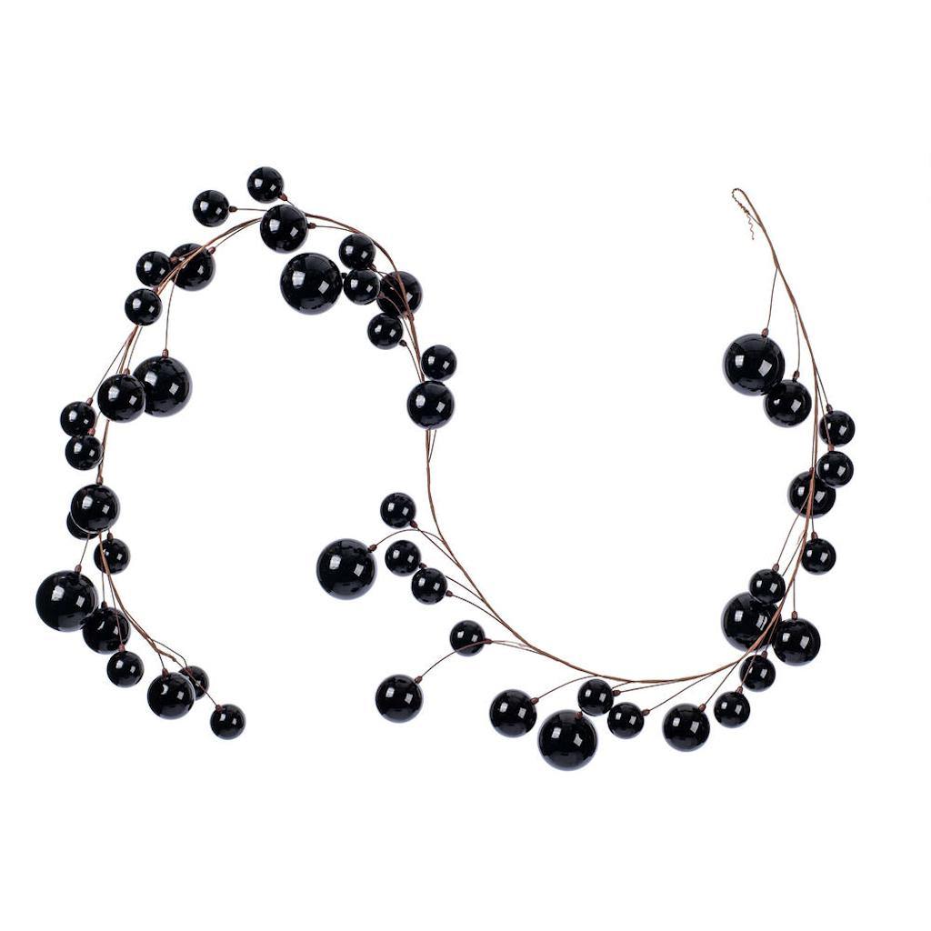 10' Black Pearl Branch Ball Wire Garland 1