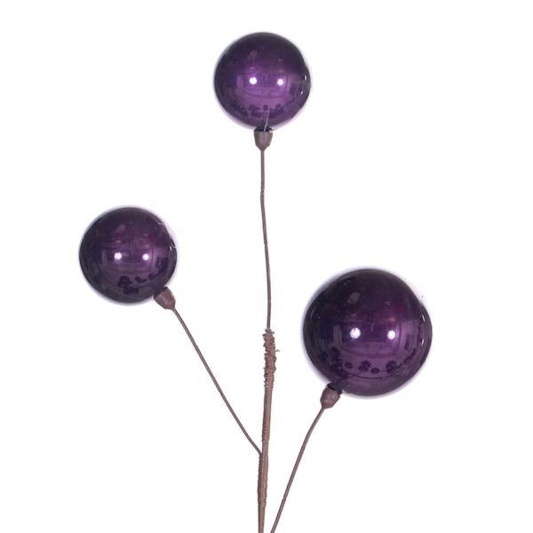 10' Plum Pearl Branch Ball Wire Garland 2