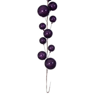 10' Plum Pearl Branch Ball Wire Garland 3