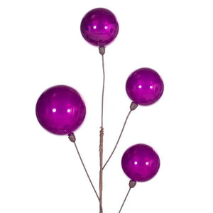 10' Fuchsia Pearl Branch Ball Wire Garland 2