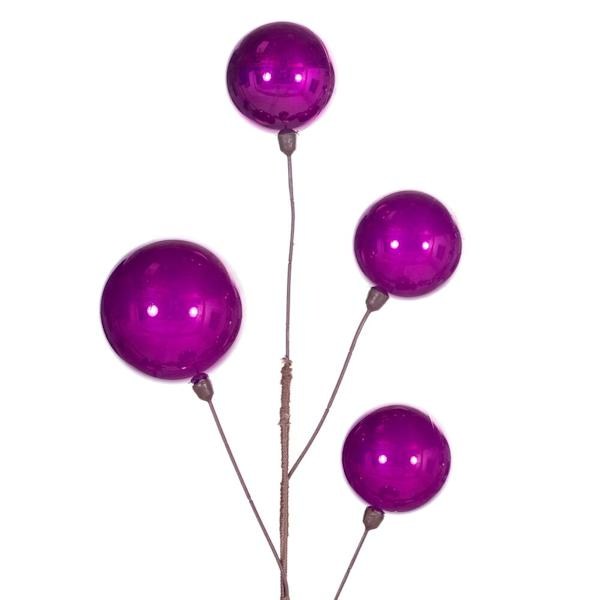 10' Fuchsia Pearl Branch Ball Wire Garland 2